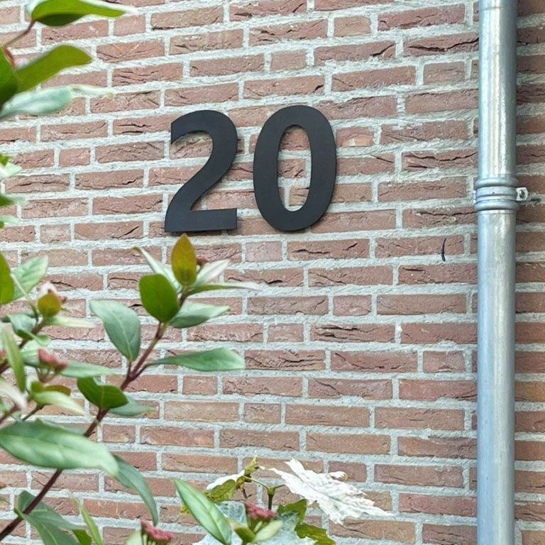 Numéro de maison 2 en acier inoxydable noir - 30 cm