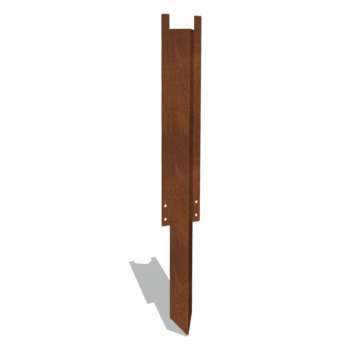 Piquet de terre en acier corten haut XL 45 cm