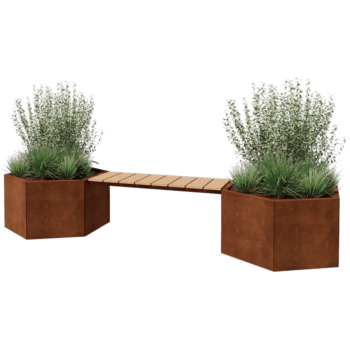 Jardinière en acier Corten avec banc Vegas Denver