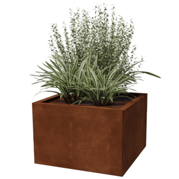 Bac à plantes en acier corten Miami 60 x 60 cm