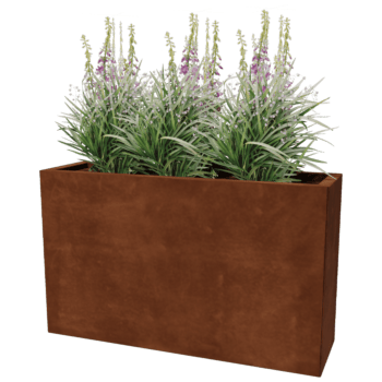 Bac à plantes en acier corten Texas 30 x 100 cm