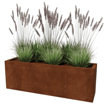 Bac à plantes en acier corten Texas 30 x 120 cm