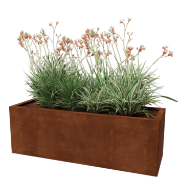 Bac à plantes en acier corten Texas 40 x 120 cm