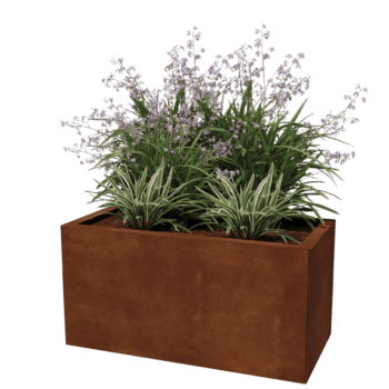 Bac à plantes en acier corten Texas 40 x 80 cm