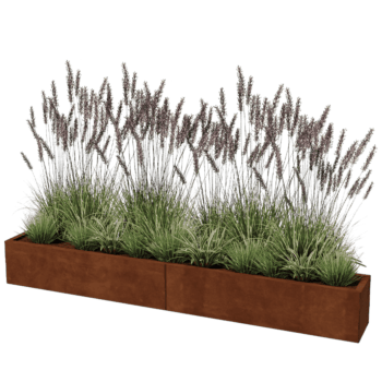 Jardinière en acier corten Texas xxl 240 x 30 cm