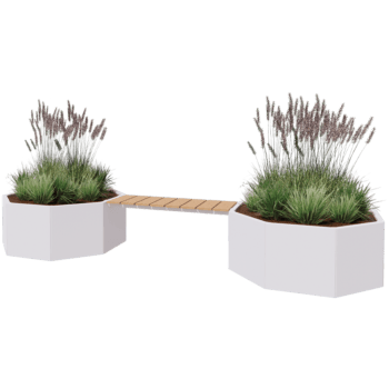 Bac à plantes en acier thermolaqué avec banc Vegas Chicago