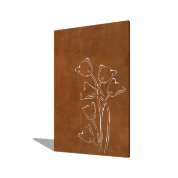 Tulipe en acier corten a-symétrique