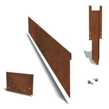 Bordure en acier corten aplatie de 23 cm set complet par 15 mètres