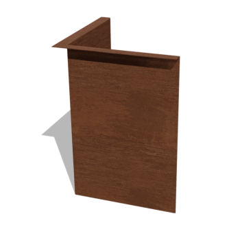 Bordure en acier corten à bord replié 45 cm angle intérieur