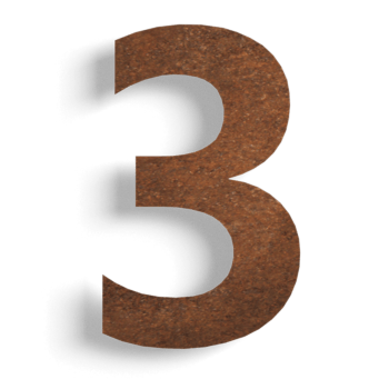 Acier corten (dalle) maison numéro 3 - 15 cm