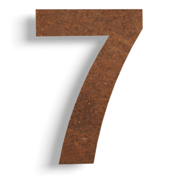 Acier corten numéro de maison 7 - 15 cm