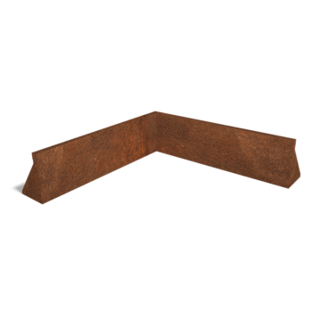 Mur de soutènement d'angle intérieur en acier Corten 100 x 100 cm (hauteur 30 cm)