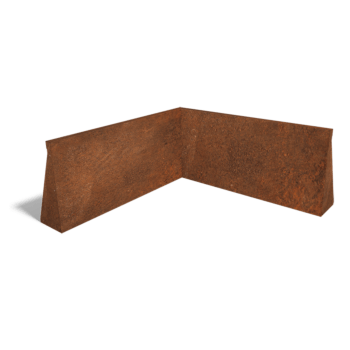 Mur de soutènement d'angle intérieur en acier Corten 100 x 100 cm (hauteur 50 cm)