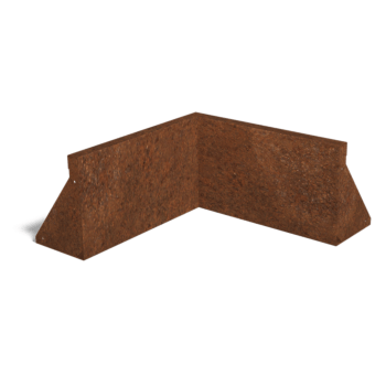 Mur de soutènement d'angle intérieur en acier Corten 50 x 50 cm (hauteur 30 cm)