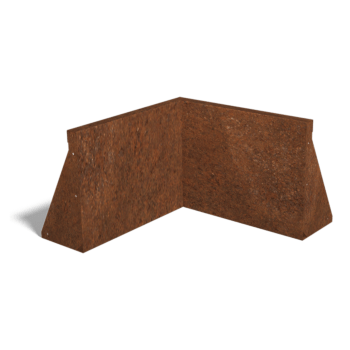 Mur de soutènement d'angle intérieur en acier Corten 50 x 50 cm (hauteur 40 cm)