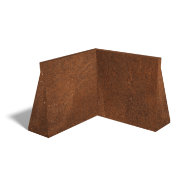 Mur de soutènement d'angle intérieur en acier Corten 50 x 50 cm (hauteur 50 cm)