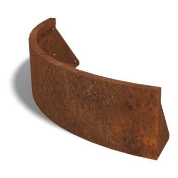 Mur de soutènement en acier corten angle extérieur 100 x 100 cm (hauteur 30 cm)