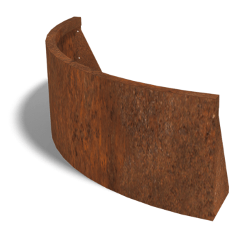 Mur de soutènement en acier corten angle extérieur 100 x 100 cm (hauteur 40 cm)