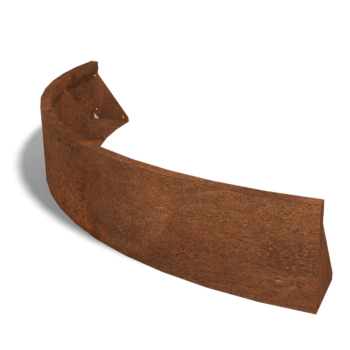 Mur de soutènement en acier Corten angle extérieur 150 x 150 cm (hauteur 30 cm)