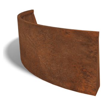 Mur de soutènement en acier corten angle extérieur 150 x 150 cm (hauteur 60 cm)
