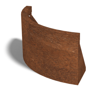 Mur de soutènement en acier corten courbe extérieure 50 x 50 cm (hauteur 30 cm)