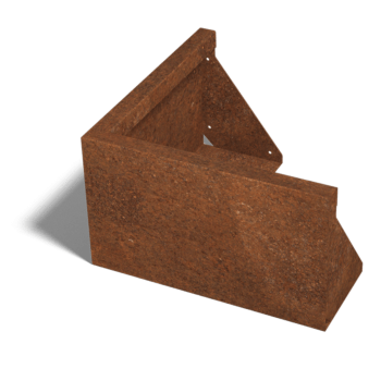 Mur de soutènement en acier Corten angle extérieur 50 x 50 cm (hauteur 30 cm)