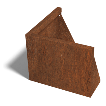 Mur de soutènement en acier corten angle extérieur 50 x 50 cm (hauteur 40 cm)