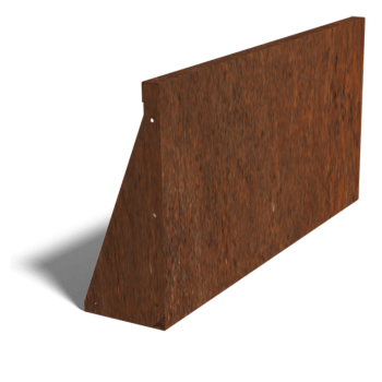 Mur de soutènement en acier corten droit 100 cm (hauteur 50 cm)