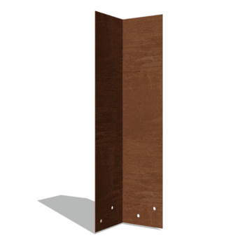 Plaque d'accouplement en acier corten 90º haut XL 45 cm