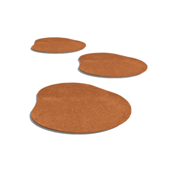 Dalle de cheminement en acier corten organiques 40 x 40 cm