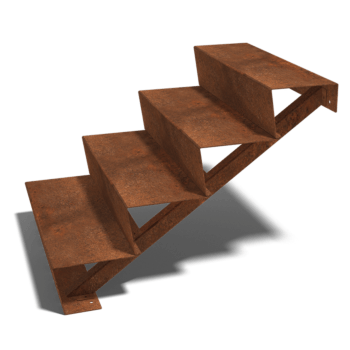 l`escalier en acier New York 4-étape (largeur 80 cm)