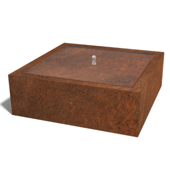 Table d'eau en acier corten 120 x 120 x 40 cm