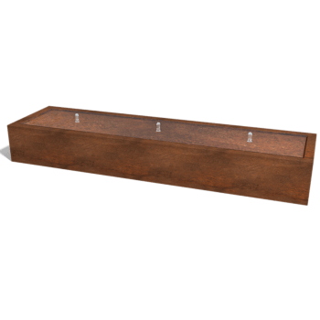 Table d’eau en acier corten 300 x 80 x 40 cm