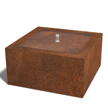 Table d'eau en acier corten 80 x 80 x 40 cm