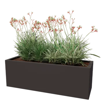 Jardinière en acier - Rectangle - 120 x 40 x 80 cm - Autre couleur RAL - Sanc plaque de fond