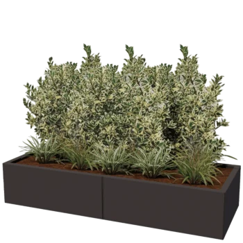 Jardinière XXL en acier - Rectangle - 160 x 60 x 30 cm - Autre couleur RAL - Avec plaque de fond