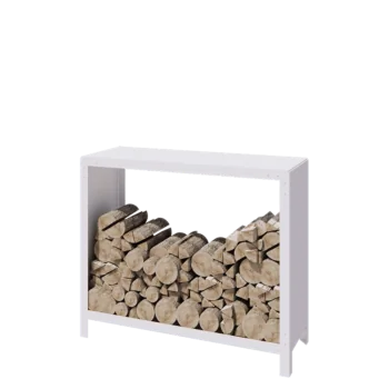 Range-bûches en acier - Indiana - 120 x 40 x 100 cm - RAL9010 mat (blanc)