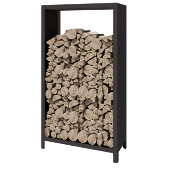 Range-bûches en acier - Indiana - 100 x 40 x 180 cm - RAL7016 mat (gris anthracite)