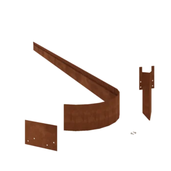 Bordures de jardin en acier Corten - Écrasé FLEX - Hauteur 13 cm - Kit complet 24 mètre