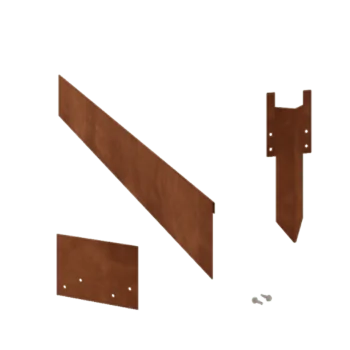 Bordures de jardin en acier Corten - Écrasé - Hauteur 13 cm - Kit complet 15 mètre