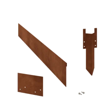 Bordures de jardin en acier Corten - Écrasé - Hauteur 13 cm - Kit complet 24 mètre