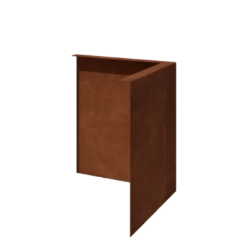 Bordures de jardin en acier Corten - Corpulent - Angle extérieur - Hauteur 34 cm