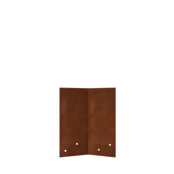 Plaque de jonction en acier Corten - 45° - Hauteur bordures de jardin 22 / 25 cm