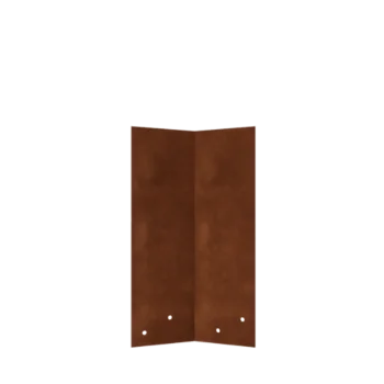 Plaque de jonction en acier Corten - 45° - Hauteur bordures de jardin 34 / 37,5 cm