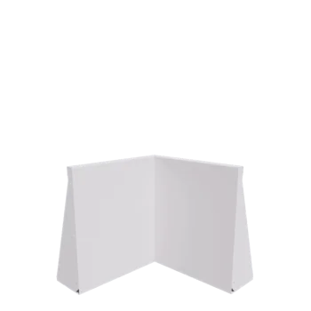 Mur de soutènement en acier - Angle intérieur - 50 x 50 x 60 cm - RAL9010 mat (blanc)