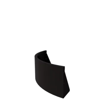 Mur de soutènement en acier - Courbe extérieure - 100 x 100 x 40 cm - RAL9005 mat (noir)