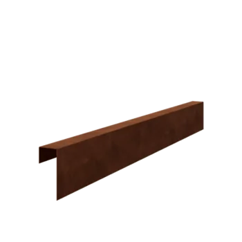 Profil de recouvrement en acier Corten - 15 x 6 x 5 cm - 150 cm