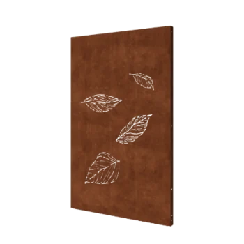 Panneau décoratif en acier Corten - Feuilles 3 - 120 x 6 x 190 cm