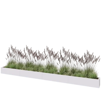 Jardinière XXL en acier - Rectangle - 480 x 30 x 30 cm - RAL9010 mat (blanc) - Sanc plaque de fond