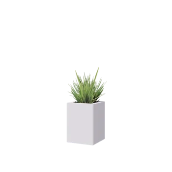 Jardinière en acier - Carré - 30 x 30 x 40 cm - RAL9010 mat (blanc) - Avec plaque de fond